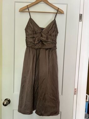 Vintage Jacob 100% Silk Fairy Whimsygoth Prom Taupe/Copper Dress 90s Y2K 6